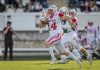 WR Yannick Mayr auf dem Weg zu einem seiner beiden Touchdowns